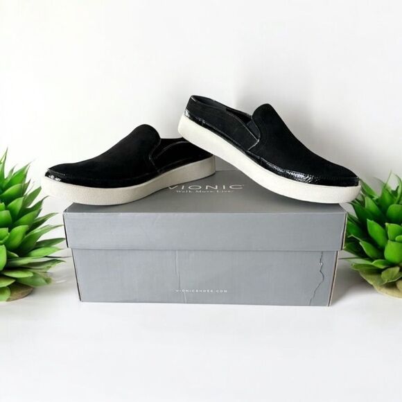Vionic Essence Effortless Black Nubuck Supportive Slip On Shoe Women’s Size 7.5 - Picture 1 of 9